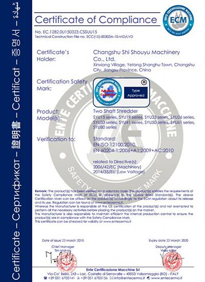 CE certificado de trituradora de doble eje